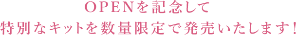 OPENを記念して特別なキットを数量限定で発売いたします!